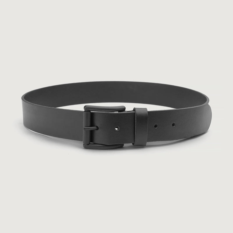 Allan Black Leather Casual Belt