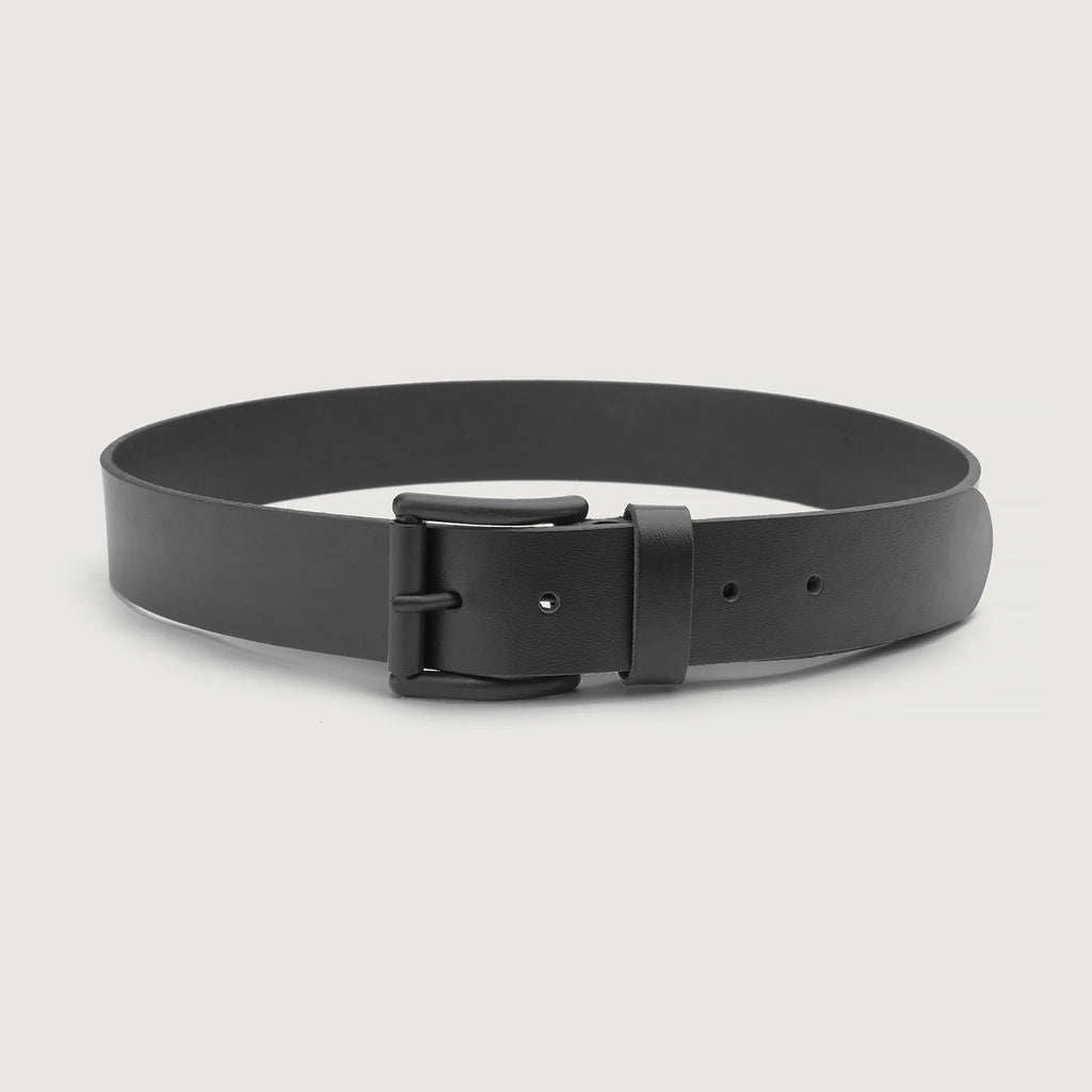 Allan Black Leather Casual Belt