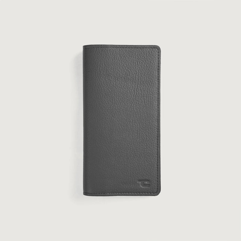 Cameron Grey Leather Long Wallet