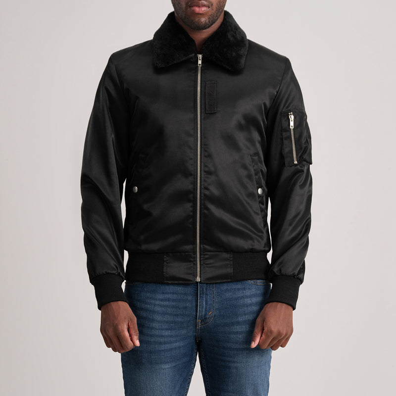 Clyde B-15 Black Bomber Jacket