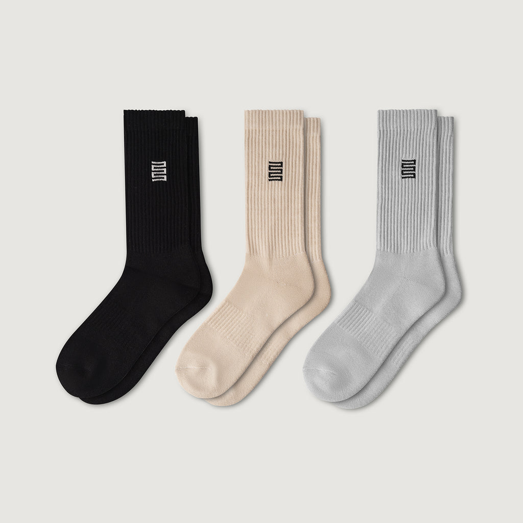 Cotton Crew Socks 3-Pack