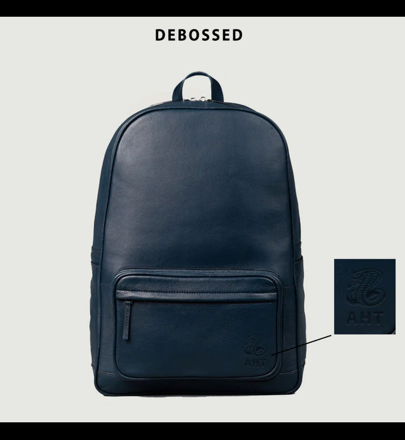 Custom Eric Callaghan Philos Midnight Blue Leather Backpack