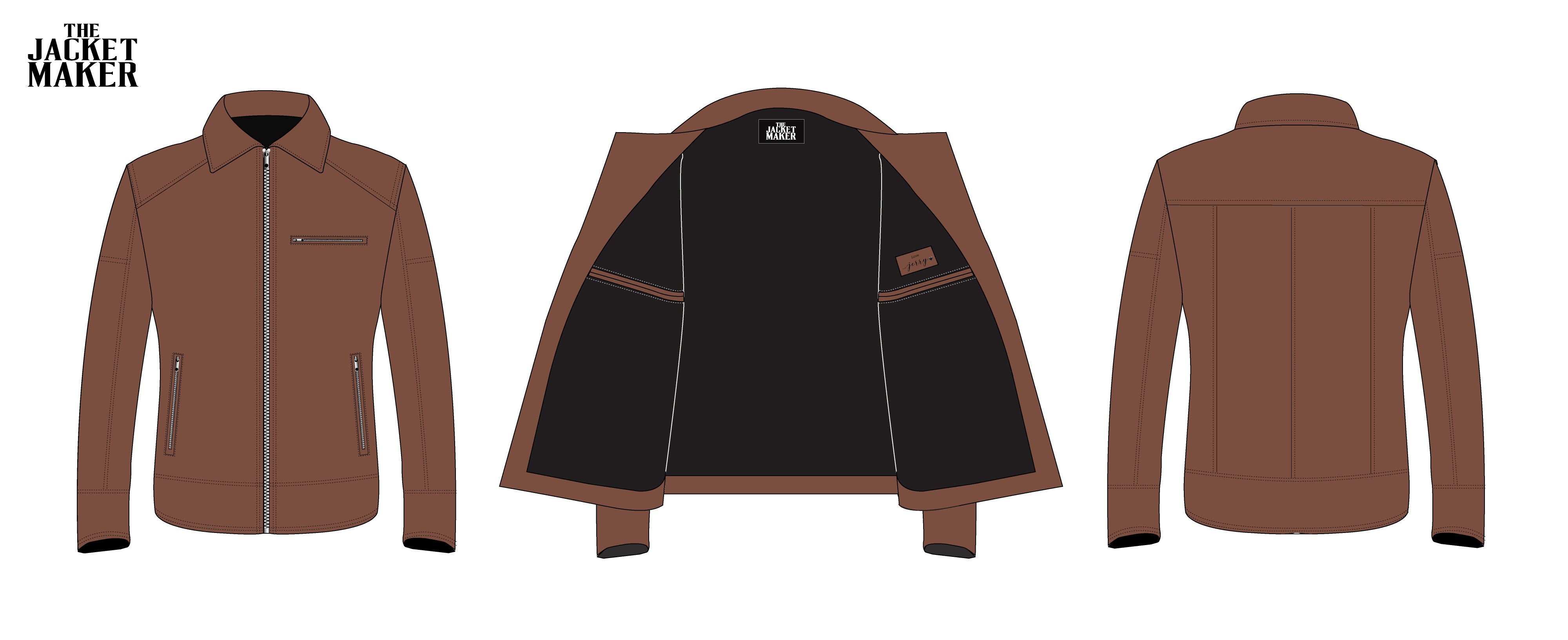 Custom Maryam Lavendard Brown Leather jacket