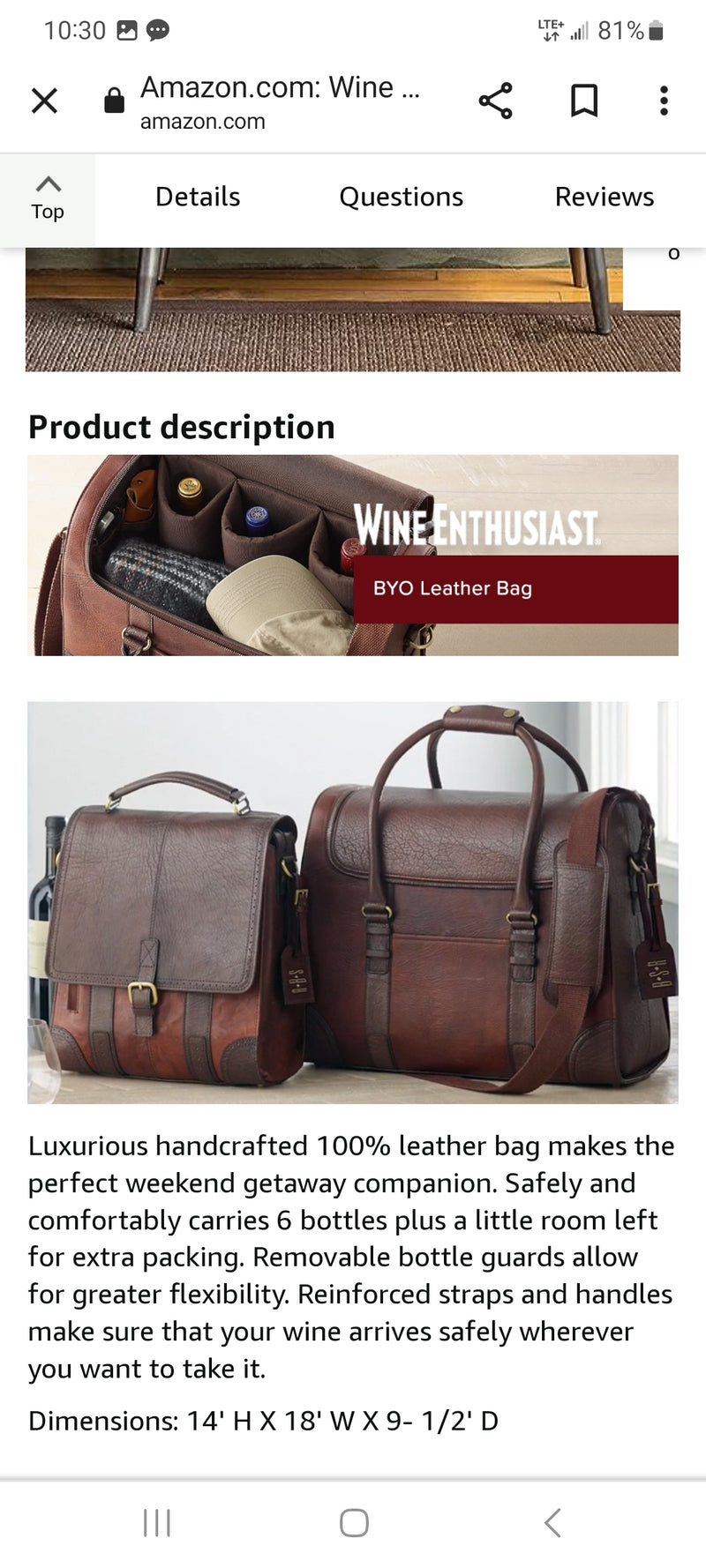 Custom Michael Krupwich Leather Bag