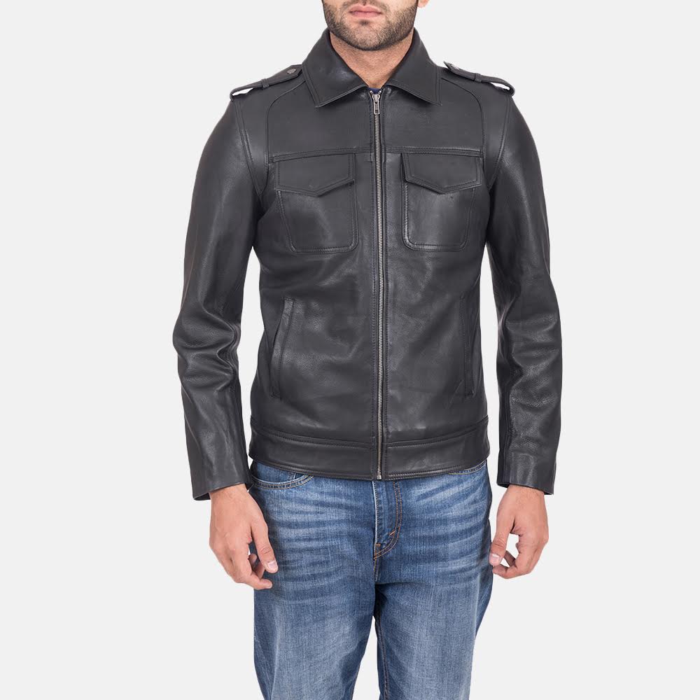 Custom Umair Ali Sergeant Black Leather Jacket