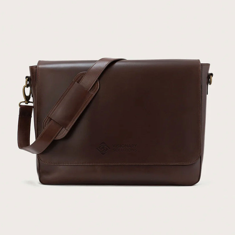 Custom Visionary Solutions Carismatico Vintage Brown Leather Messenger Bag X 13