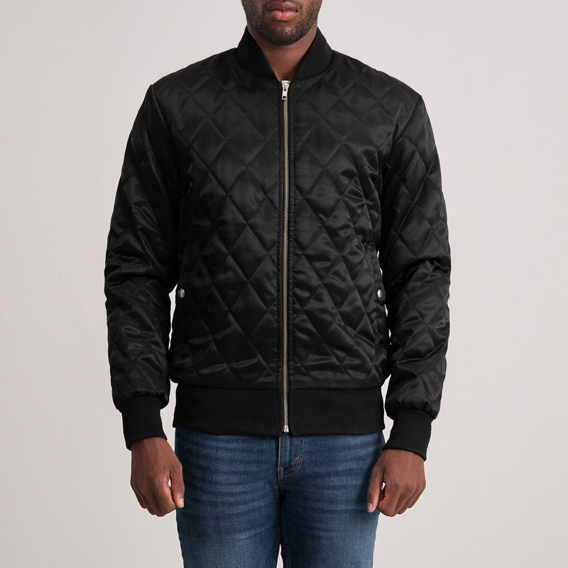 Danson Quilted Black Varsity Jacket