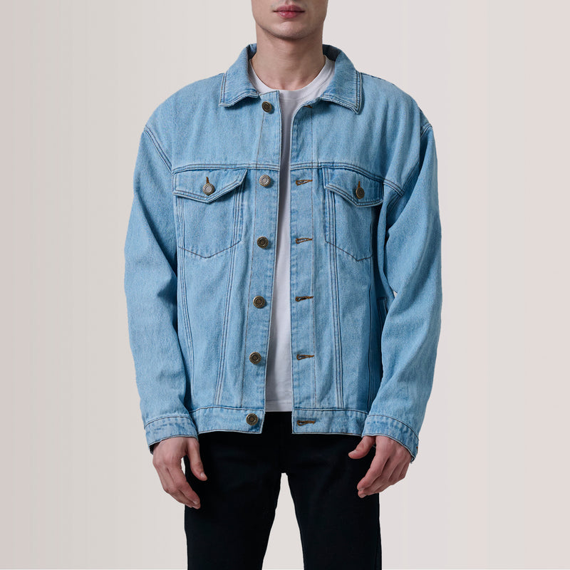 Eddie Light Blue Oversized Denim Trucker Jacket
