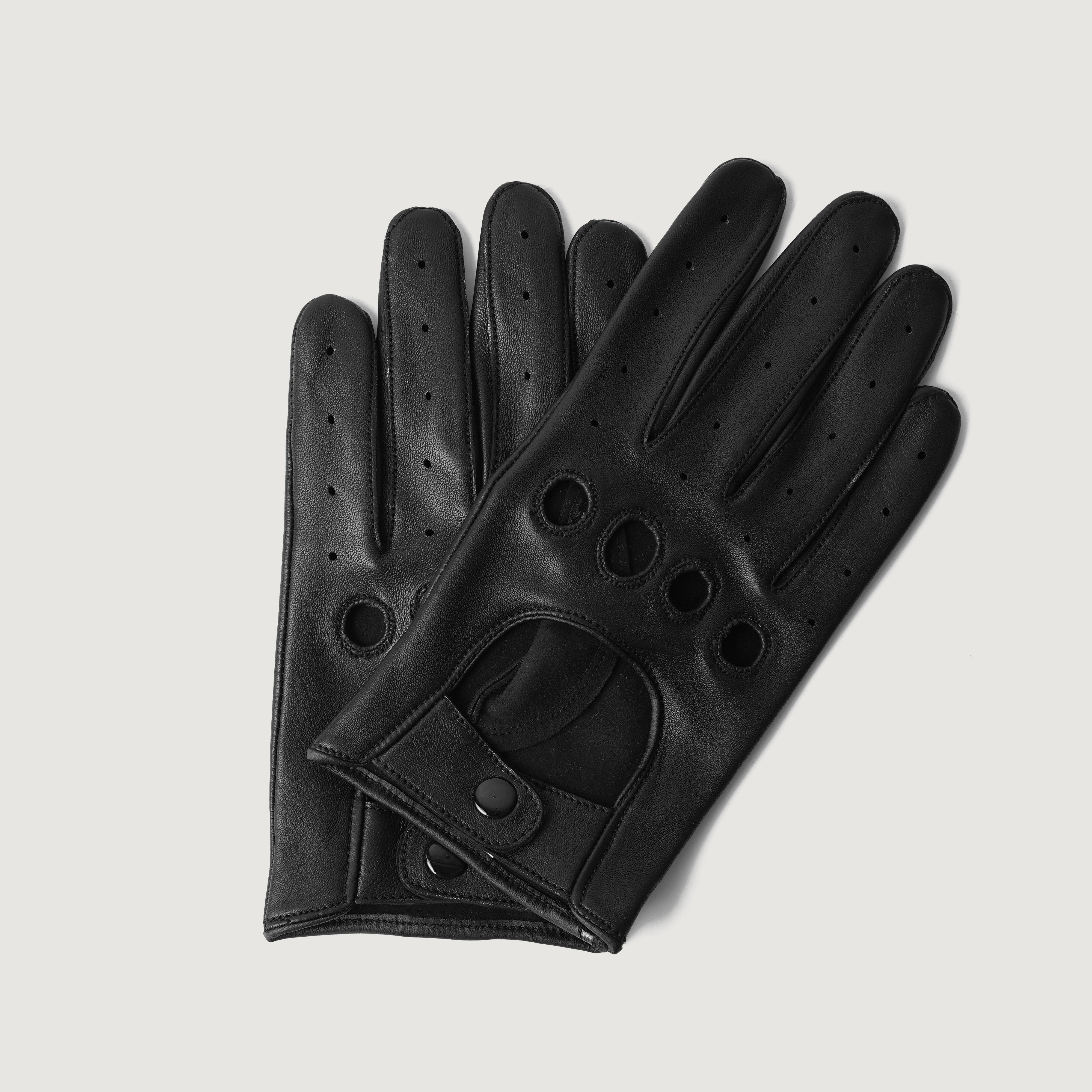 Ferdinand Black Leather Driving Gloves