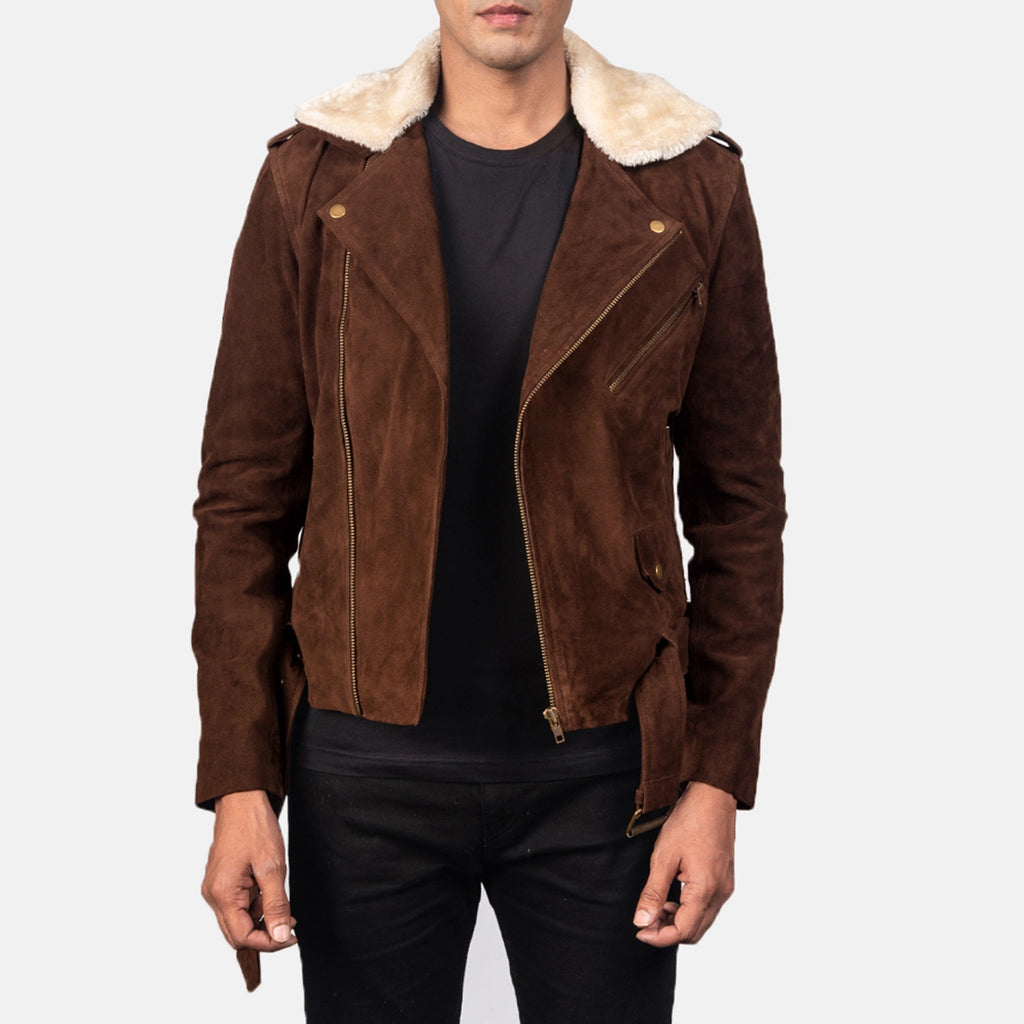 Furton Mocha Suede Biker Jacket