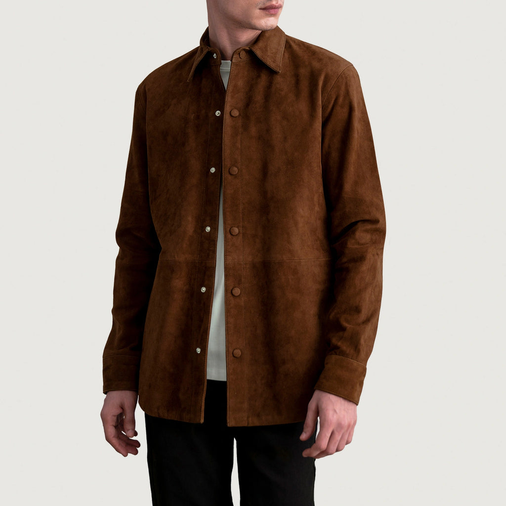 Haven Brown Suede Leather Shirt