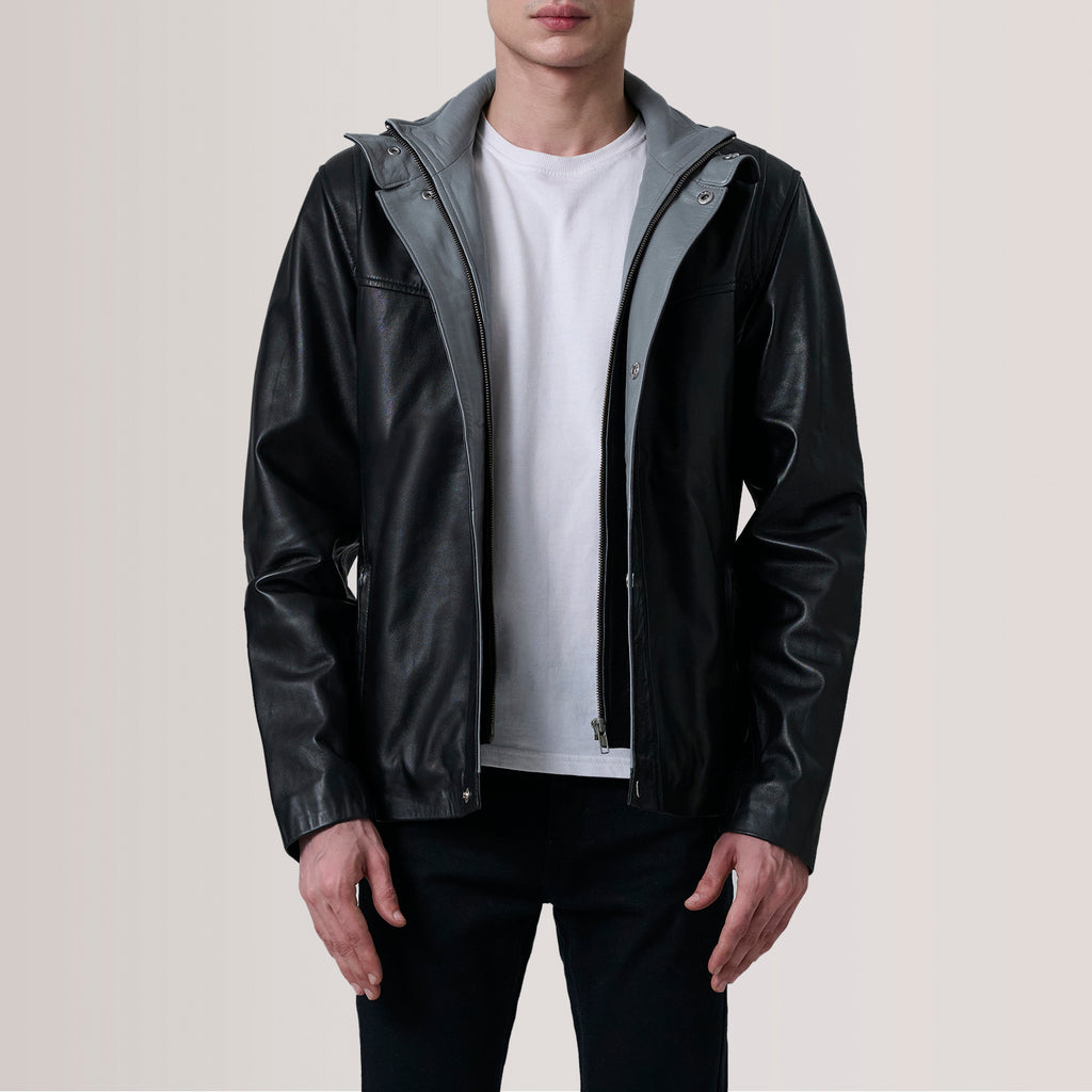 Henrik Black Leather Cafe Racer