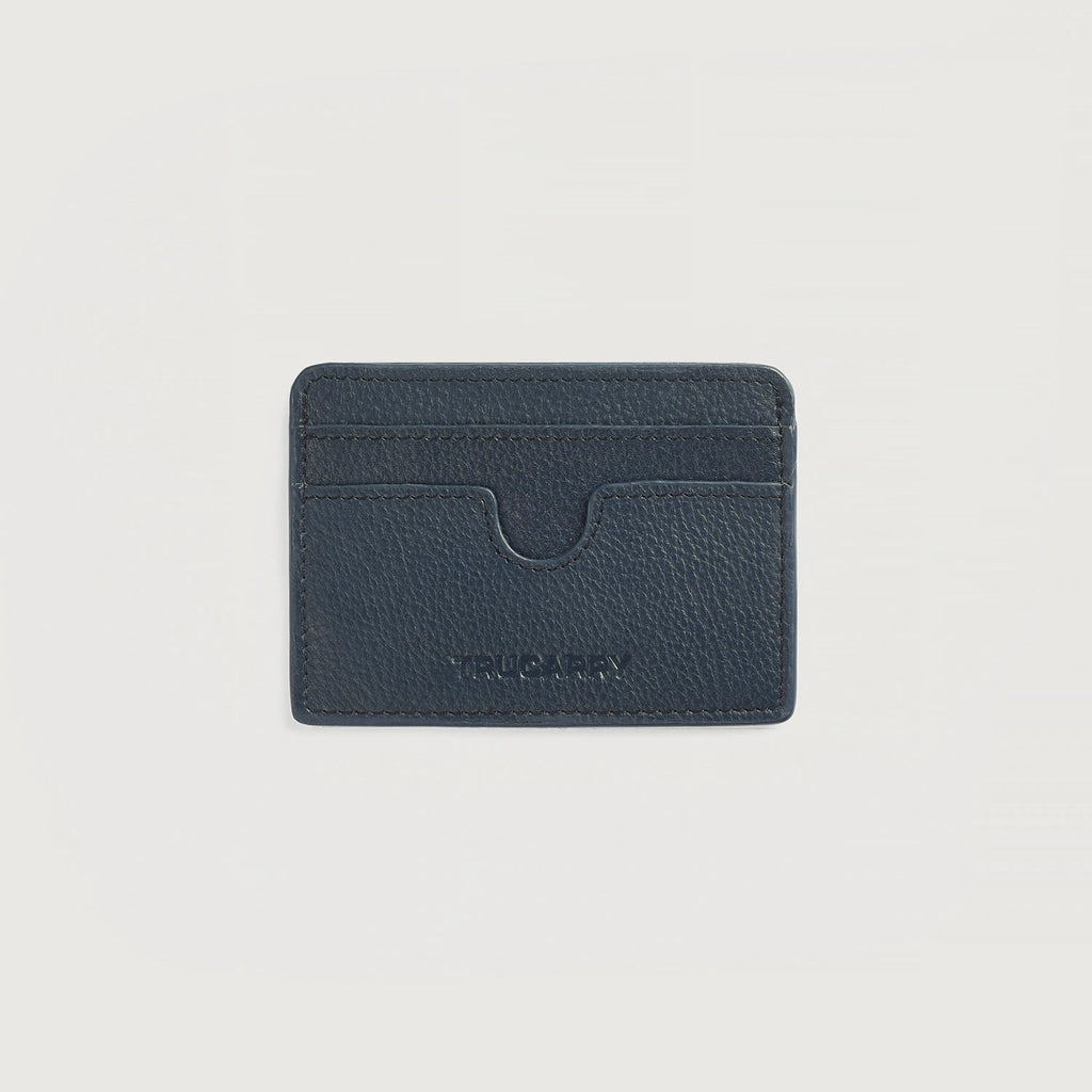 Karl Blue Leather Card Holder