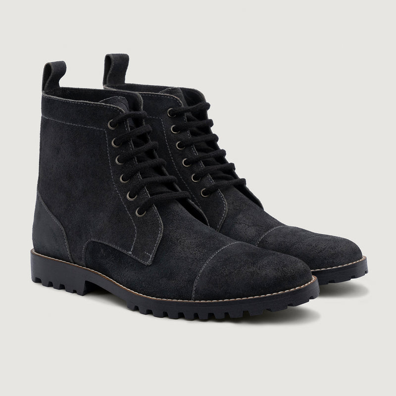 Knight Derby Grey Suede Leather Boots - TerraGrip