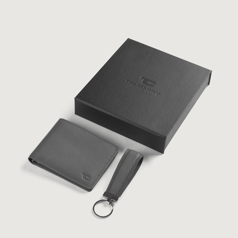 Marvin Grey Leather Gift Set