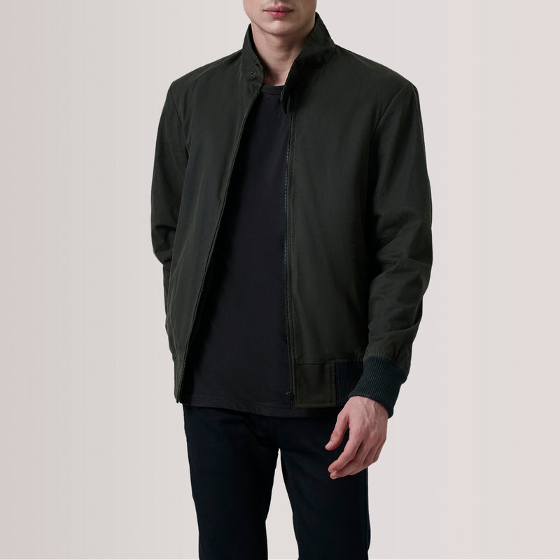 Morrison Olive Canvas Bomber Jacket