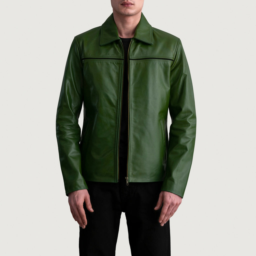 Mystical Green Leather Jacket