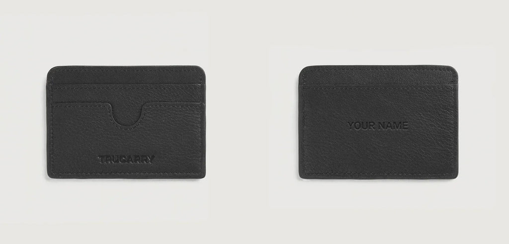 Personalized Leather Card Holder With Name/Initials Engraving - Add On