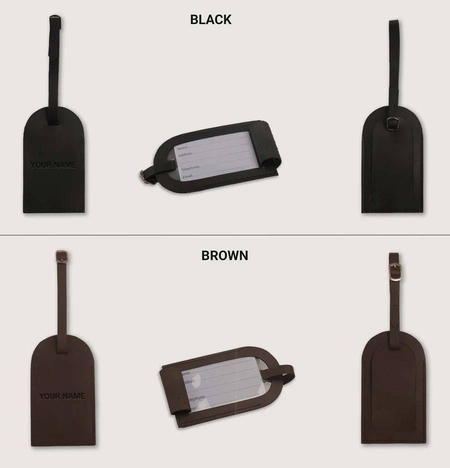 Personalized Leather Luggage Tag With Name/Initials Engraving - Add On