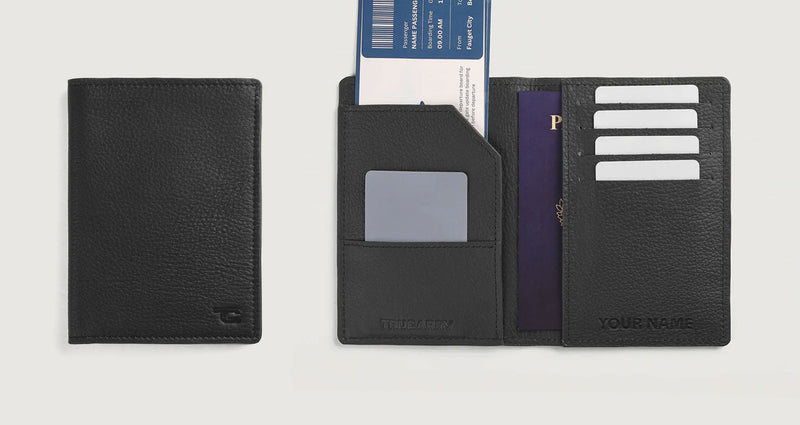 Personalized Travel Leather Wallet With Name/Initials Engraving - Add On