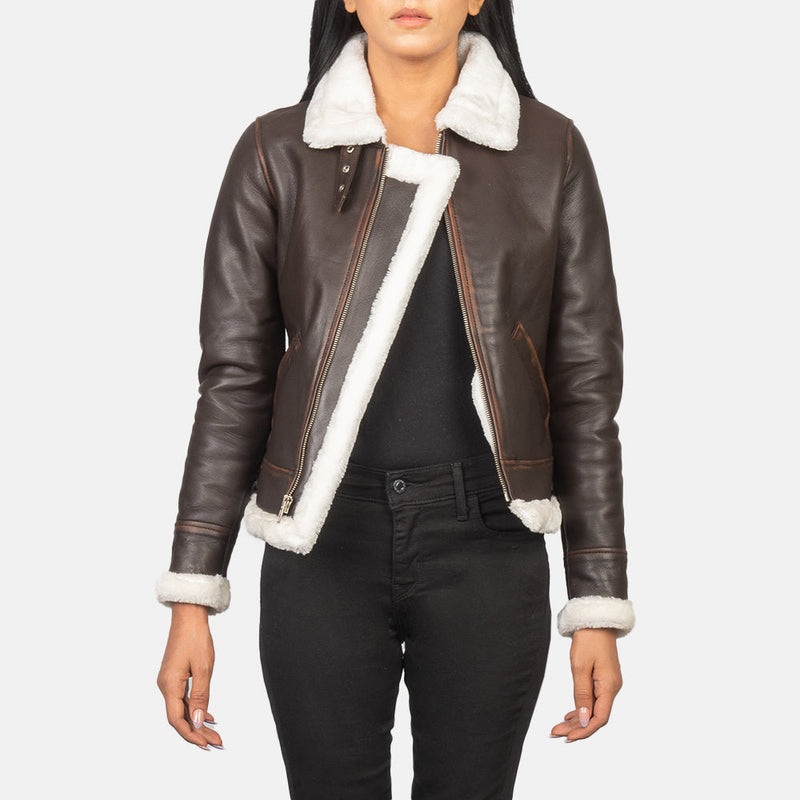Sherilyn B-3 Brown Leather Bomber Jacket