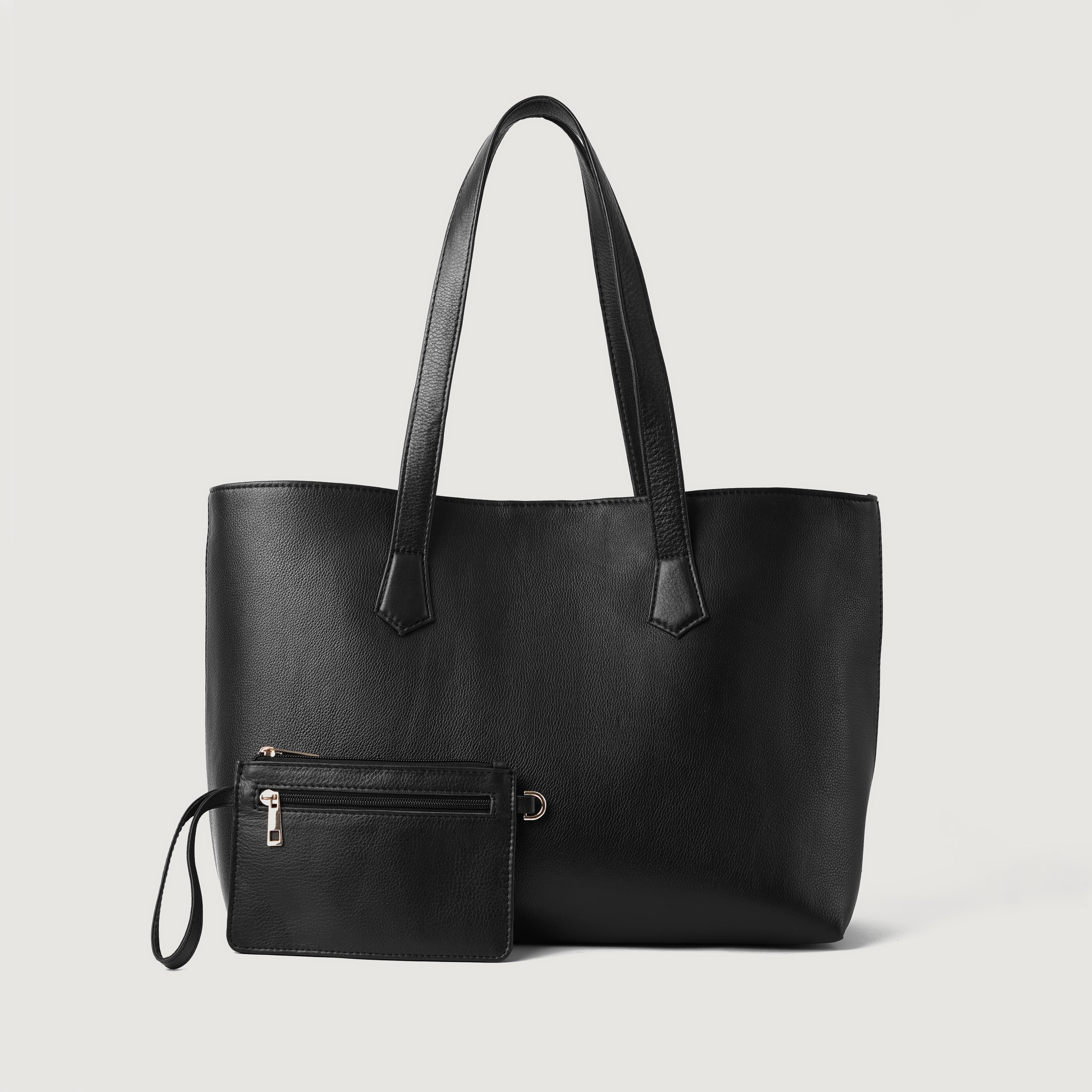 The Bianca Black Leather Tote Bag